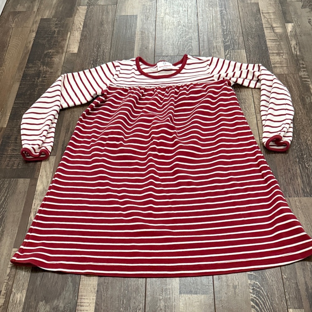 Hanna Andersson Crimson and White‎ Striped Dress